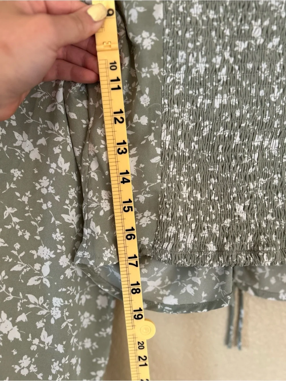 Abercrombie and Fitch Floral Sage Milkmaid Top XXS Ruched Cottagecore Fairy